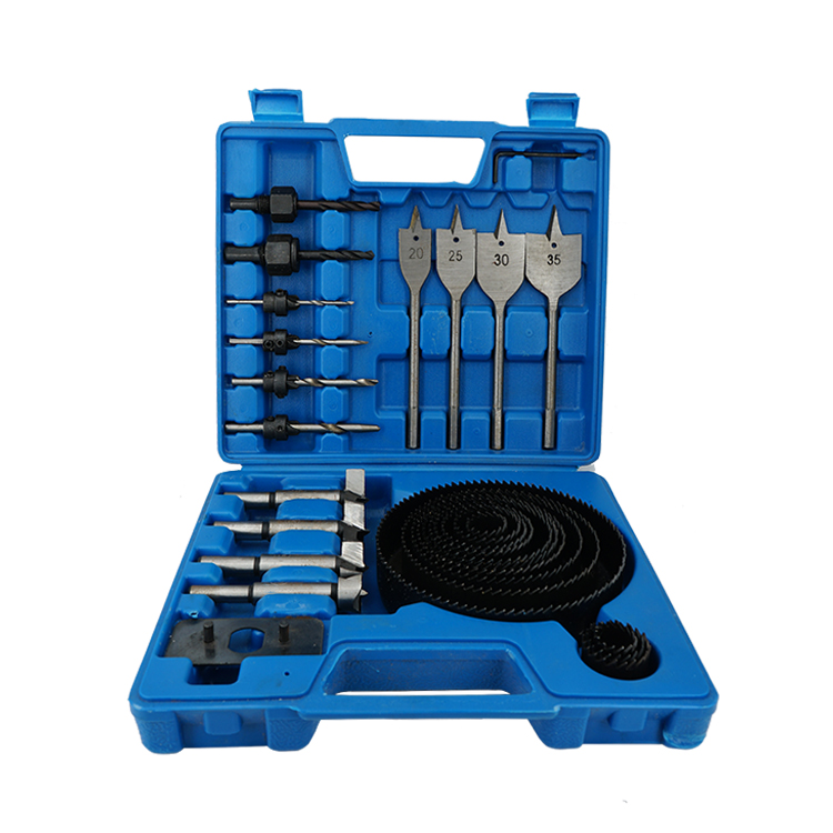 31Pcs Combination Wood drill Bit and Hole Saw Set in Plastic Box