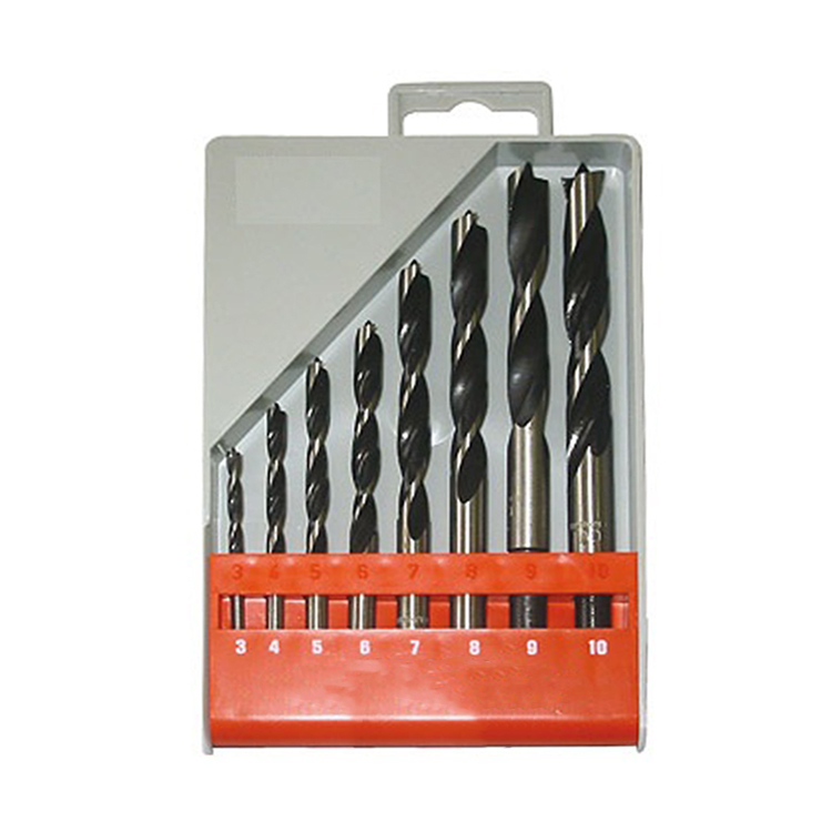 8Pcs Rolled Wood Brad Point Drill Bit Set for Wood Precision Drilling in Plastic Case