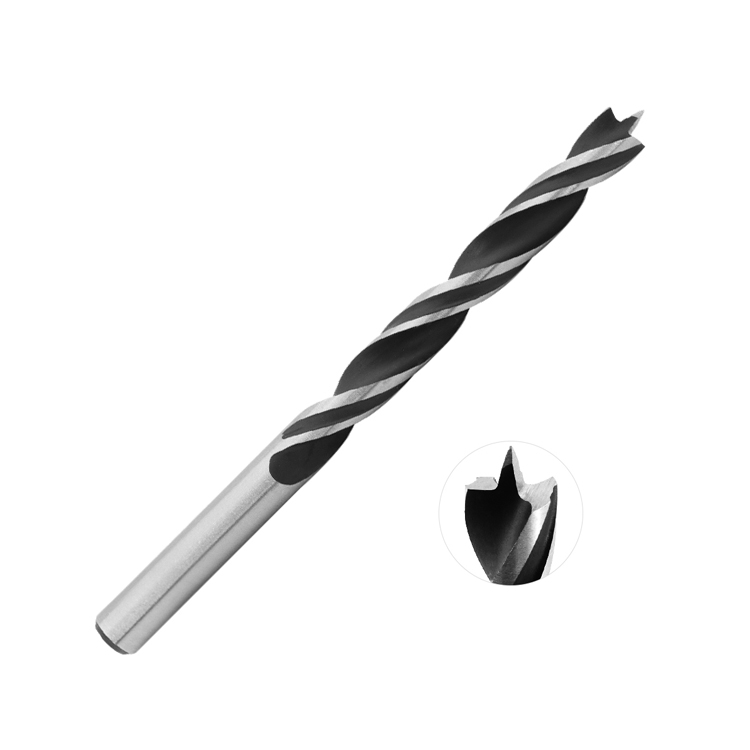 Rolled Flute Twin Lands Double Margin Wood Brad Point Drill Bit for Wood Precision Drilling