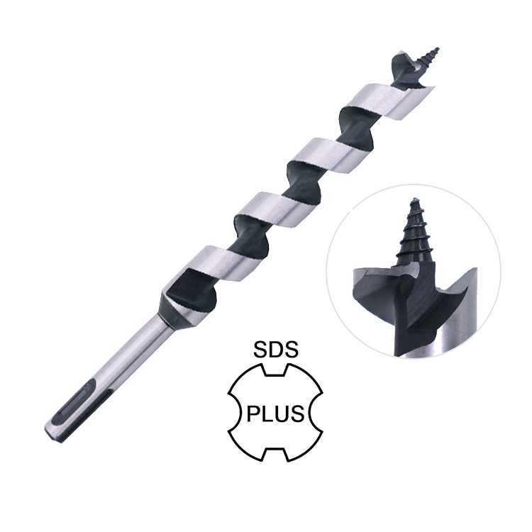 SDS Plus Shank Wood Auger Drill Bit for Wood Deep Clean Hole Drilling