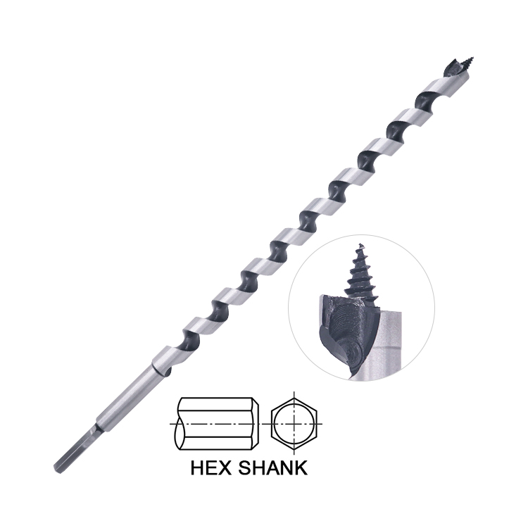 Impact 1/4 Hex Shank Wood Screw Nail Cutting Ship Auger Drill Bit