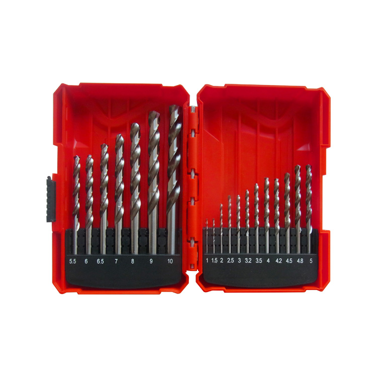 19Pcs Metric DIN338 Fully Ground HSS Drill Bit Sets for Metal Stainless Steel Aluminium Drilling