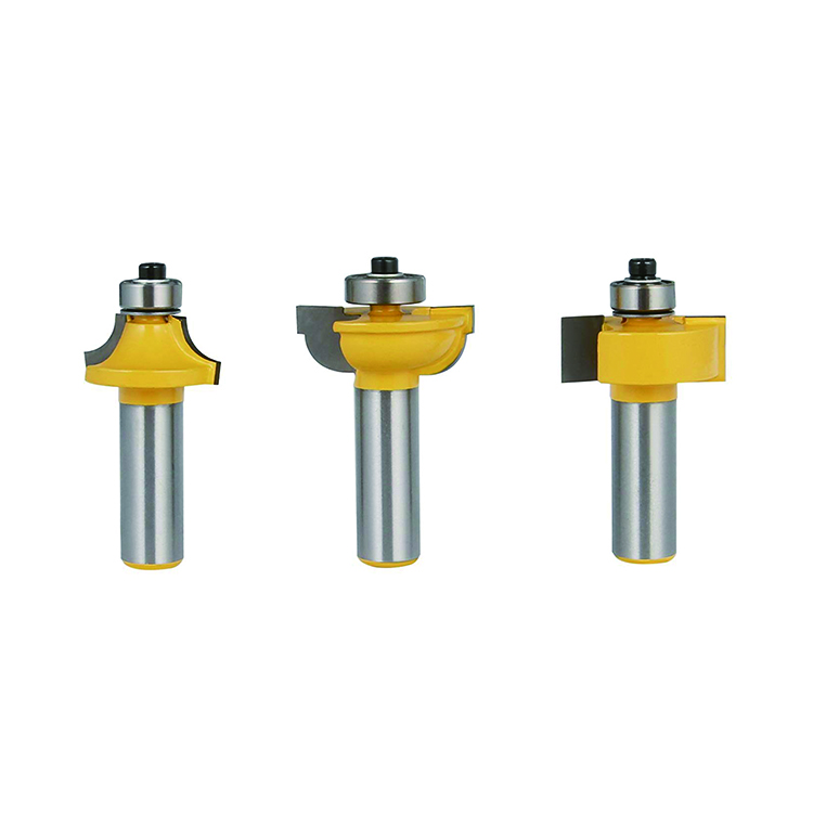 3Pcs 1/2 Inch Shank Tungsten Carbide Round Over Wood Route Bits Cutter Set for Woodworking