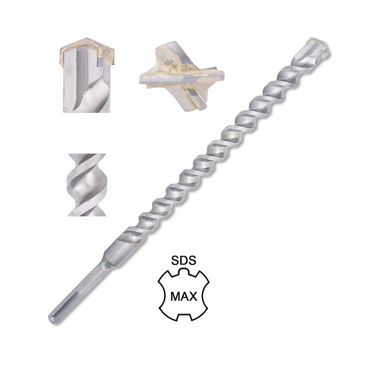 Carbide X Head Tip U Flute SDS Max Rock Drill Bits 