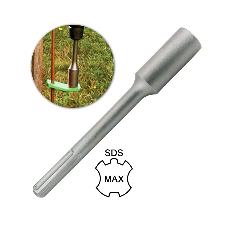 SDS Max Shank Ground Rod Driver for Driving 5/8 and 3/4 inch Ground Rod