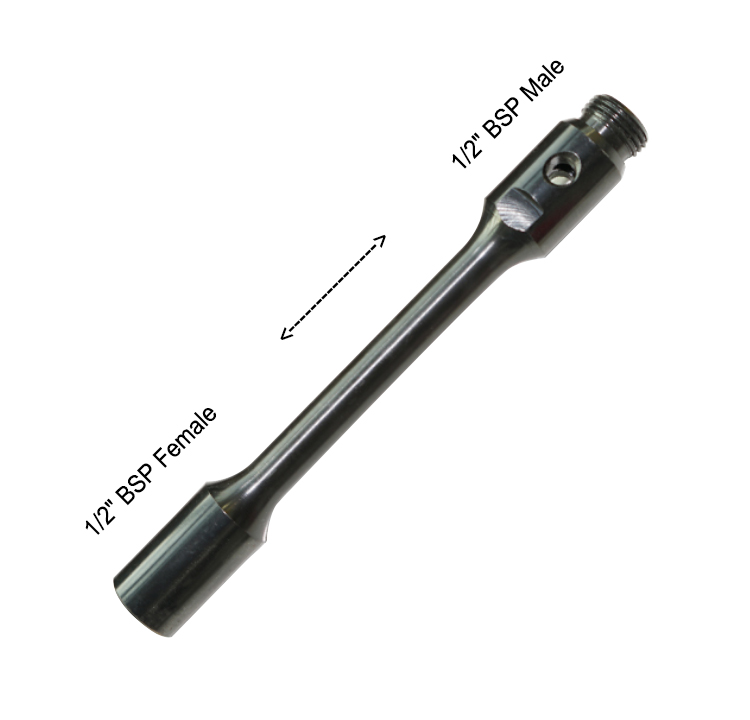 1/2＂ BSP Male to 1/2＂ BSP Female 200mm Extension Bar for Dry Drilling Diamond Core Drill Bits
