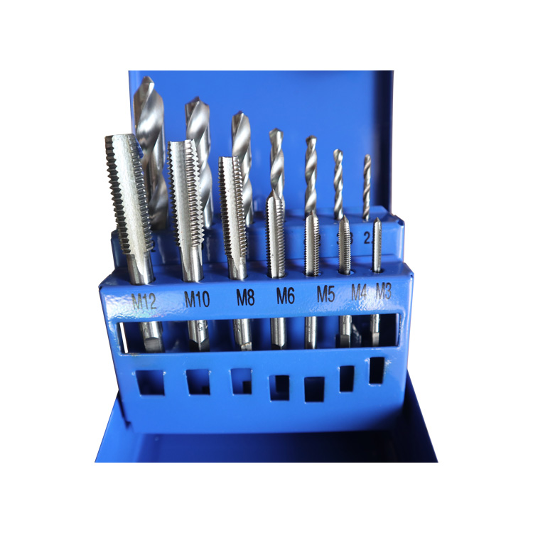 14Pcs Combination Tap and HSS Drill Bit Set for Steel Aluminium Copper Hole Making and Tapping