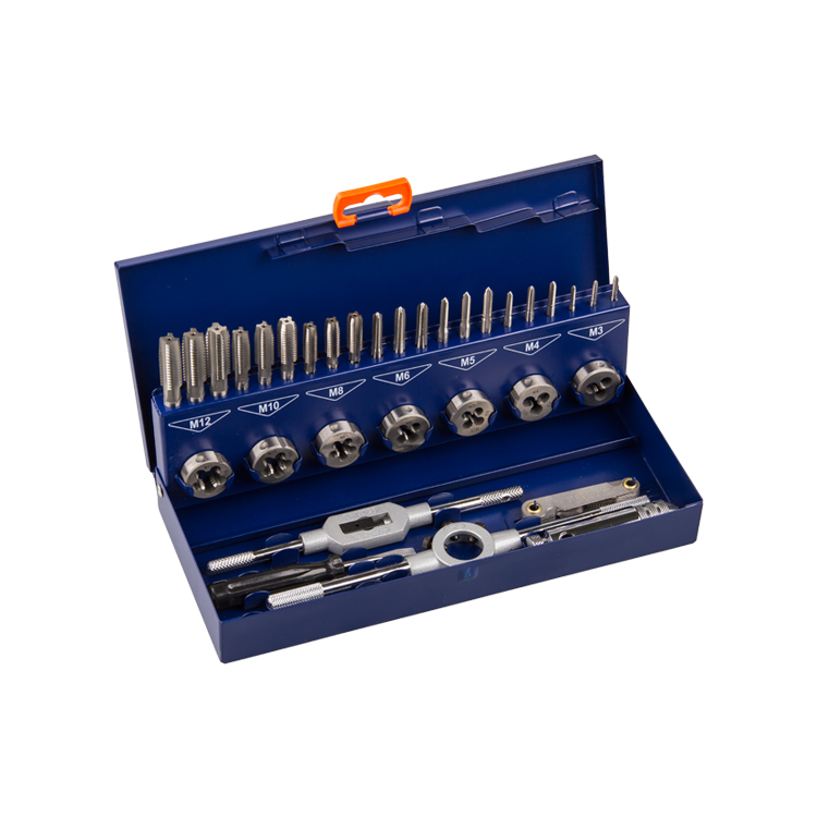 33Pcs Metric Hand Tap and Die Set for Hole Thread Tapping and Cutting in Metal Box