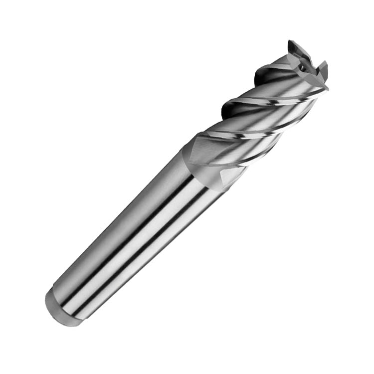DIN845 4 Flutes HSS Solid Carbide Taper Shank Endmill for Metal Stainless Steel Iron Milling