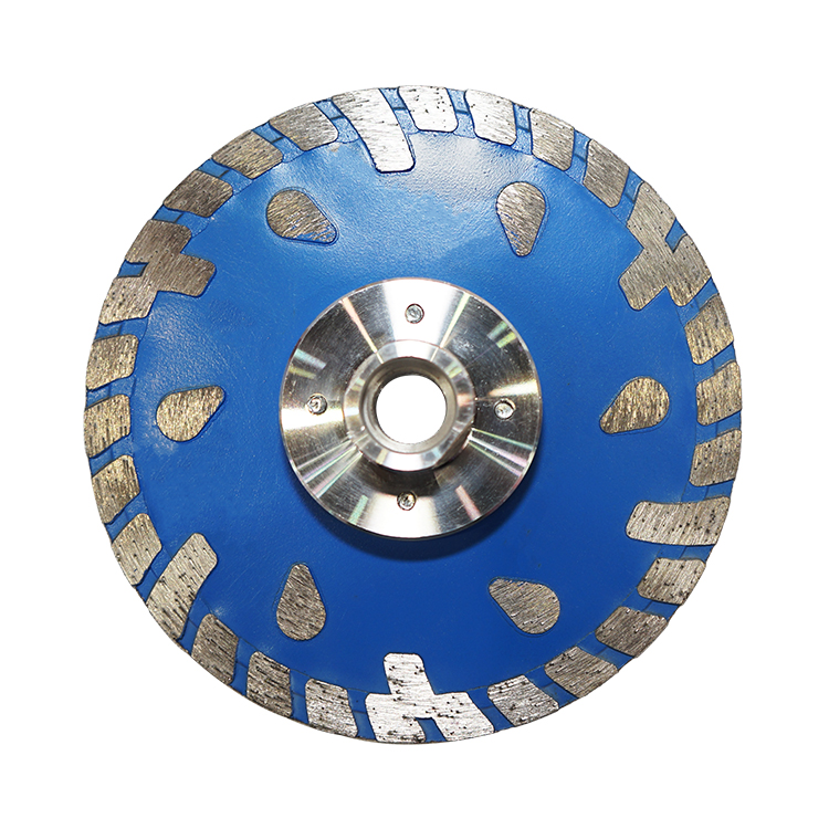 Hot Press Sintered Turbo Blade Diamond Saw Blade with Flange for Cutting Stone Granite Marble Concret