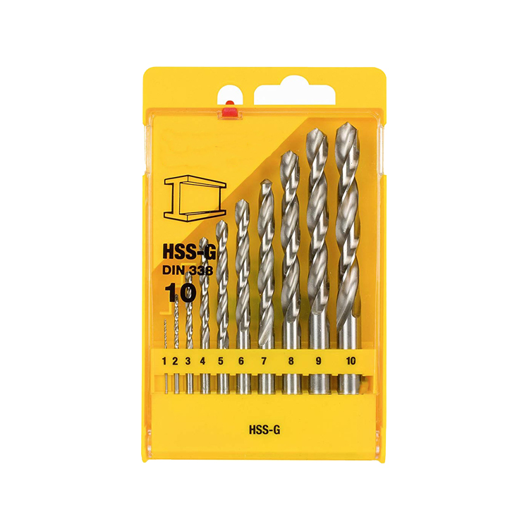 10 Pcs Metric DIN338 Fully Ground HSS Twist Drill Bit Set 