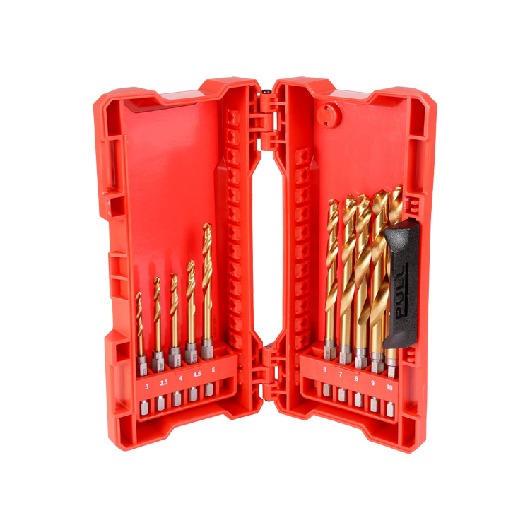 10 19pcs Metric Set Chipbreaker Impact Hex Shank Titanium Variable Helix Chip Breaker HSS Drill Bit