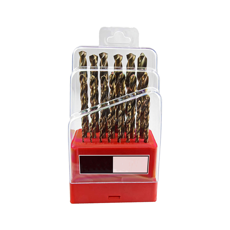 21Pcs Inch Jobber Length Fully Ground HSS Cobalt Drill Bit Set