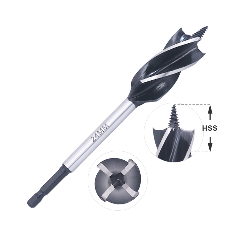 Welding HSS Head Four Flutes Wood Quad Auger Drill Bit 