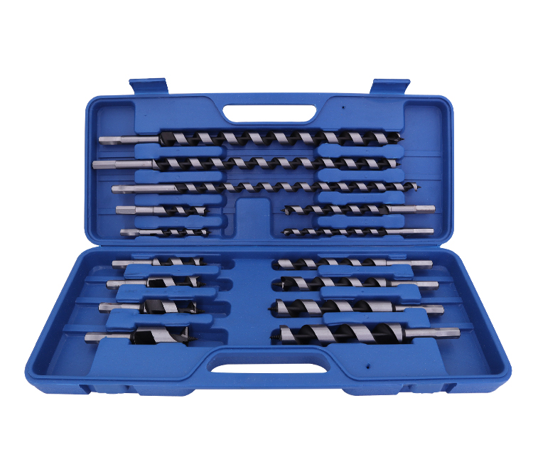 15Pcs Hex Shank Wood Auger Drill Bit Set with Plastic Box