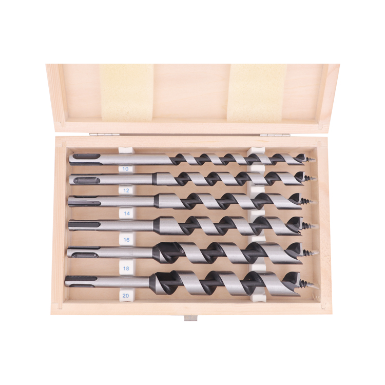 6Pcs 200mm SDS Plus Shank Auger Drill Bit Set for Wood