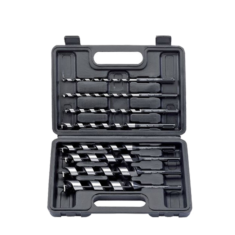 8Pcs 200mm SDS Plus Shank Wood Auger Drill Bit Set with Plastic Box