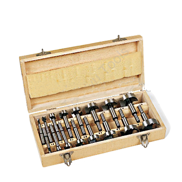 16Pcs Hinge Boring Wood Forstner Bit Set with Saw Teeth In Box