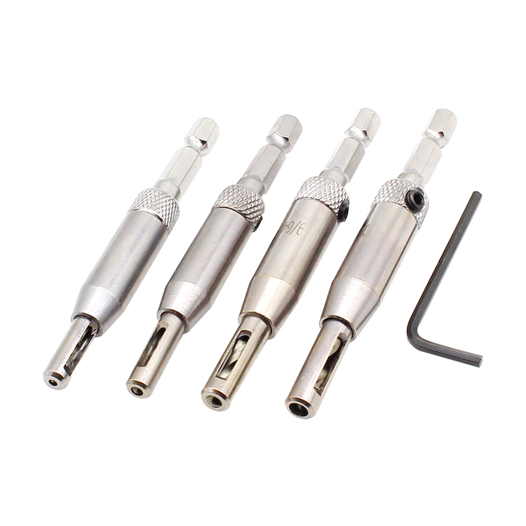 4Pcs Hex Shank Self Centre Door Lock Hinge Drill Bit 