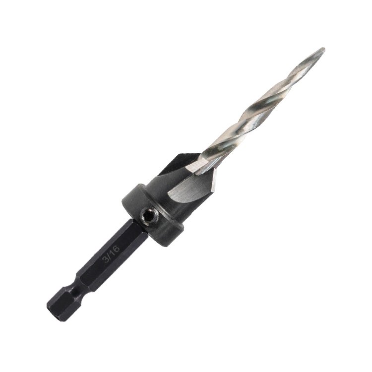 6 PCS 4 Flutes Tapered HSS Wood Countersink Drill Bit Set