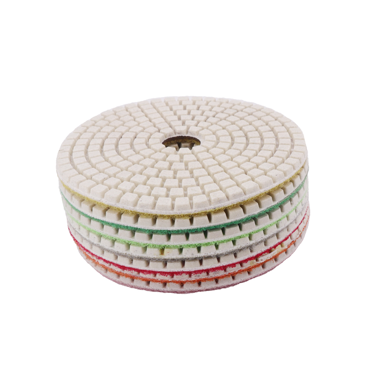 7Pcs 100mm Wet Use Diamond Flexible Polishing Pad Set for Stone Marble Granite Quartzite Ceramic