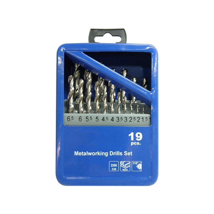 19 Pcs Metric Bright Finish Fully Ground HSS Twist Drill Bits Set in Metal Box