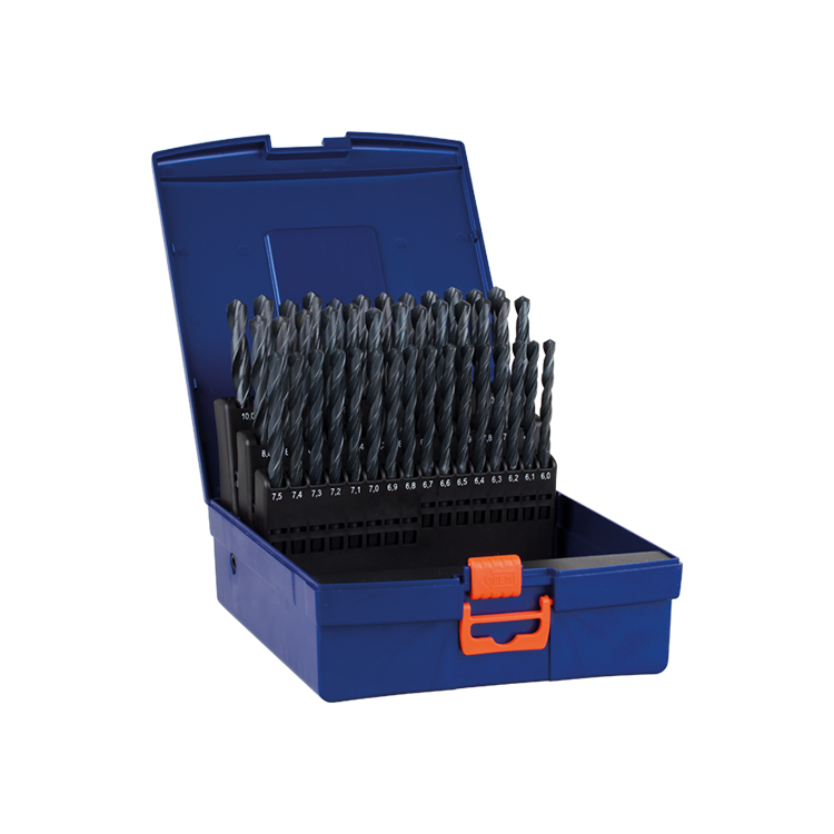 41Pcs Metric DIN338 Black Oxide Rolled HSS Drill Bit Set 