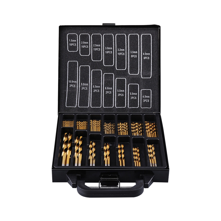 99Pcs Metric DIN338 Titanium HSS Twist Drill Bit Set in Metal Box