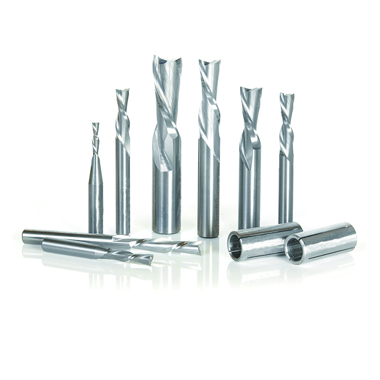 8Pcs Set Carbide Spiral Down-Cu