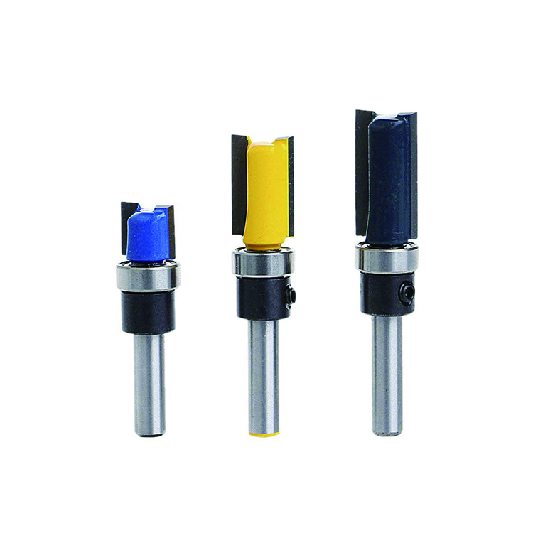 3Pcs 1/4 Inch Shank Tungsten Carbide Flush Trim Wood Router Bit Set for Woodworking