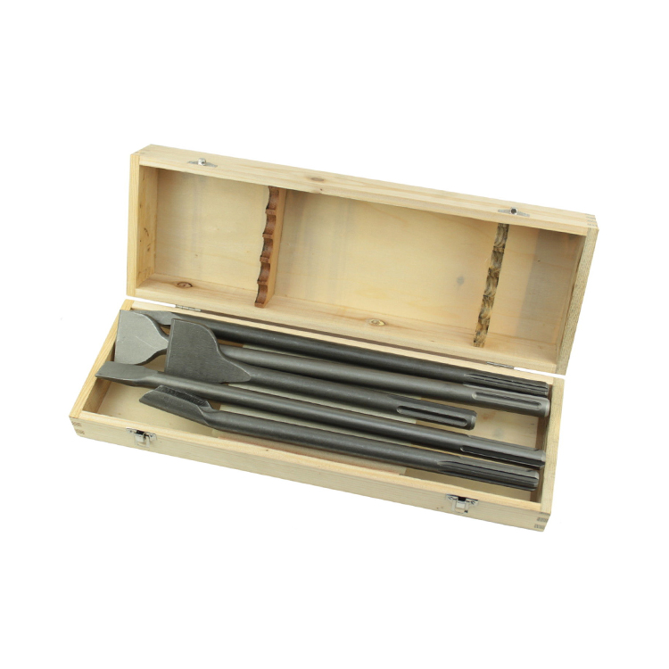 5Pcs SDS Max Chisel Set in Wooden Box