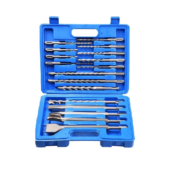 17Pcs SDS PLUS Drill Bit and Chisel Set in Plastic Box