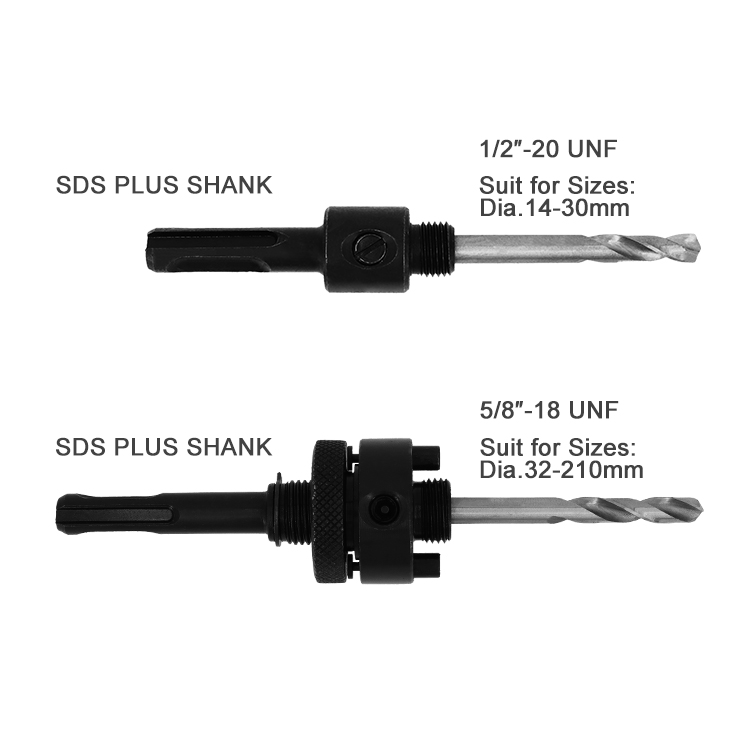 SDS Plus Shank Mandrel Bi-Metal Hole Saw Arbor