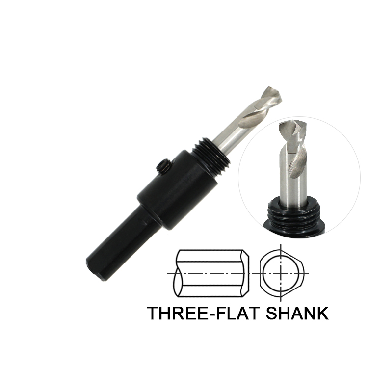 Three-Flat Shank Black HSS Hole Saw Arbor for HSS Hole Saw